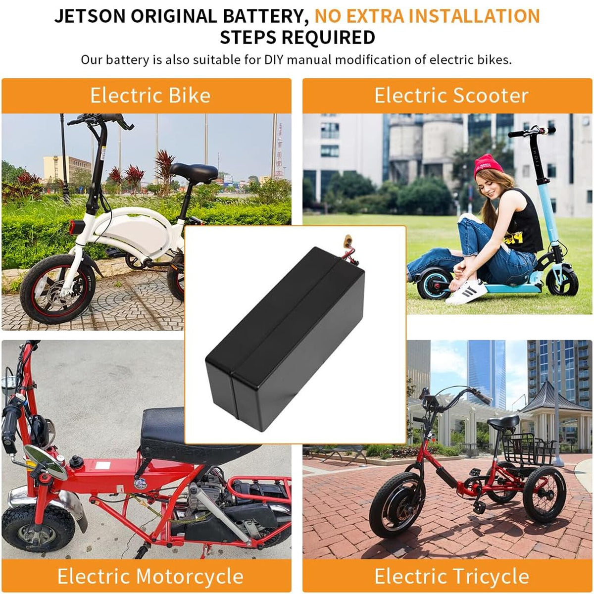 36V 6Ah Electric Bike Battery for Jetson Bolt Pro – Replacement Li-ion 350W