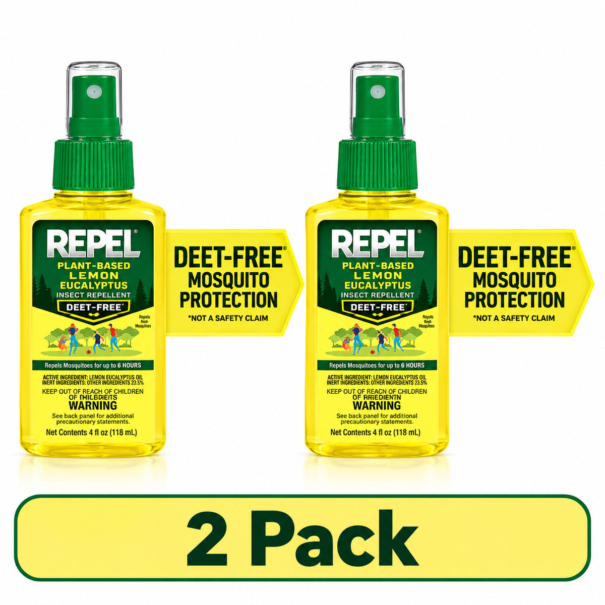 (2 Pack) Plant-Based Lemon Eucalyptus Insect & Mosquito Repellent Spray