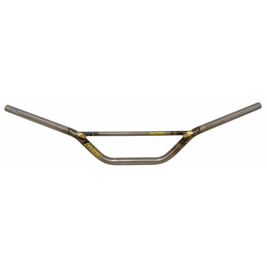22.2mm BMX Steel Handlebar Replacement Bar - 805mm Raw Steel, 25° Back Sweep
