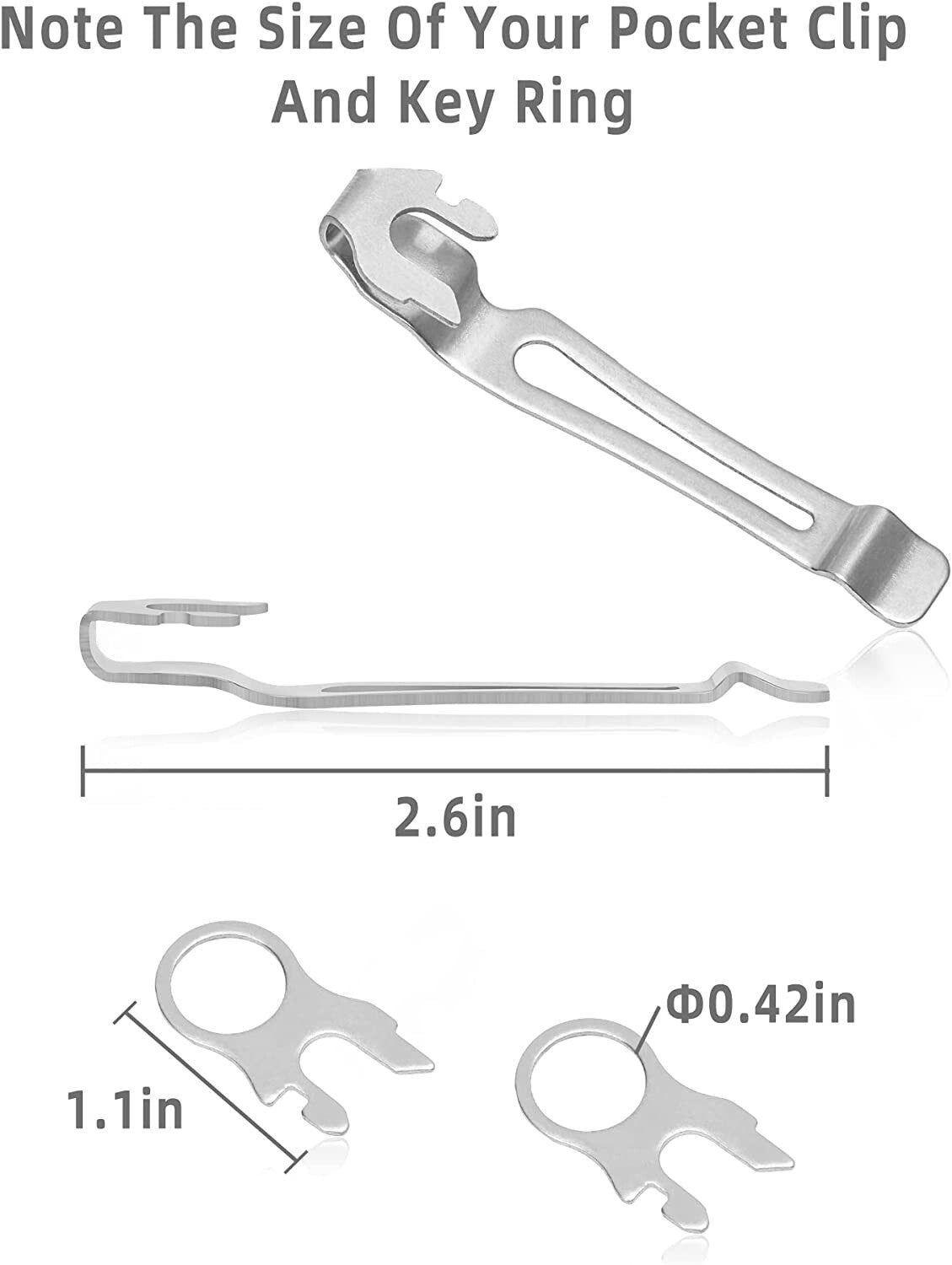 Stainless Steel Pocket Clips and Lanyard Rings for Leatherman Multi-Tools
