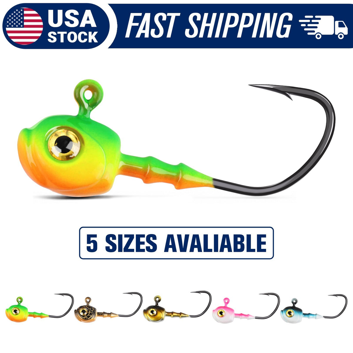 Fishing Jig Heads Kit for Soft Baits 20-40PCS Multiple Weights