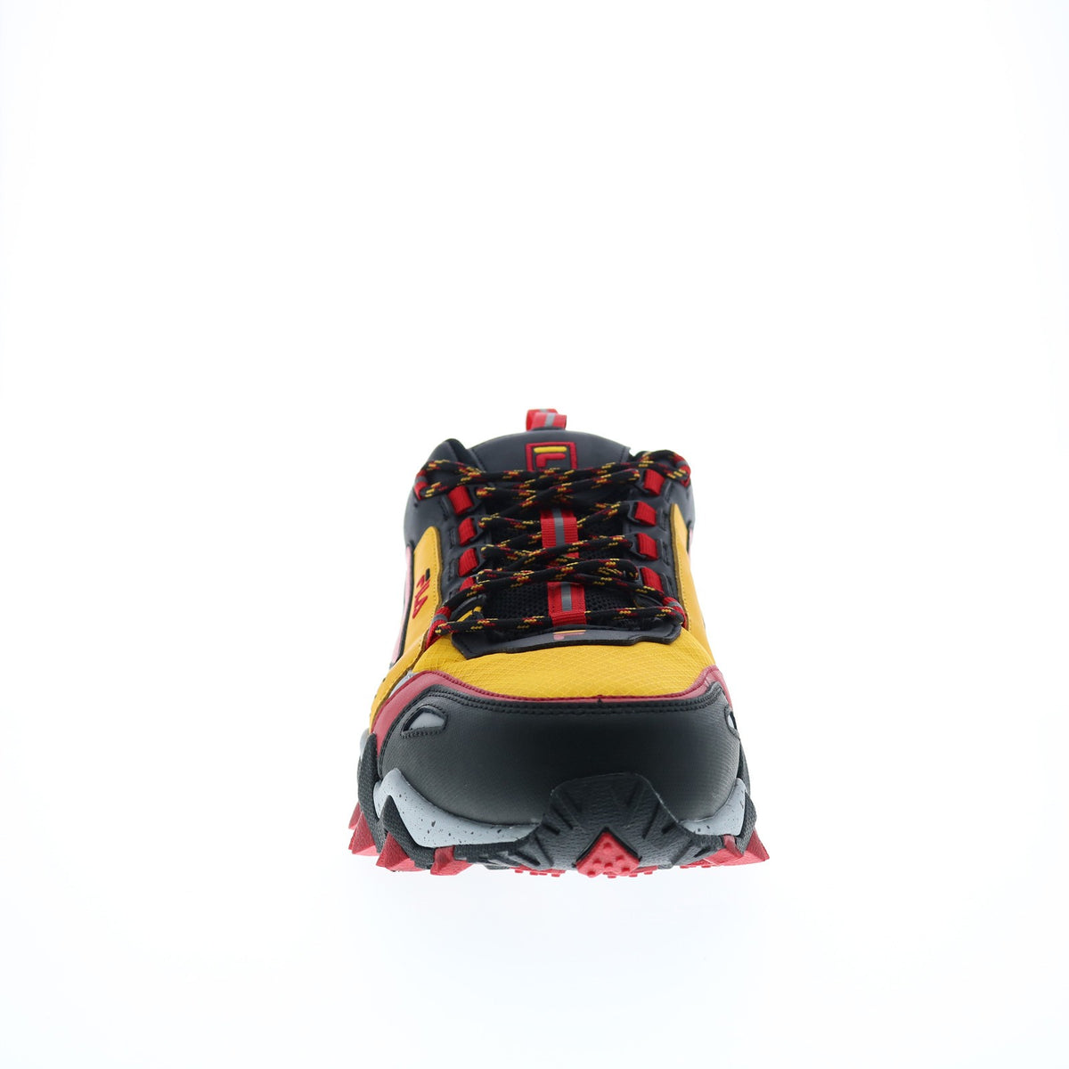 Men's Trail Hiking Shoes - Yellow Leather Athletic Footwear