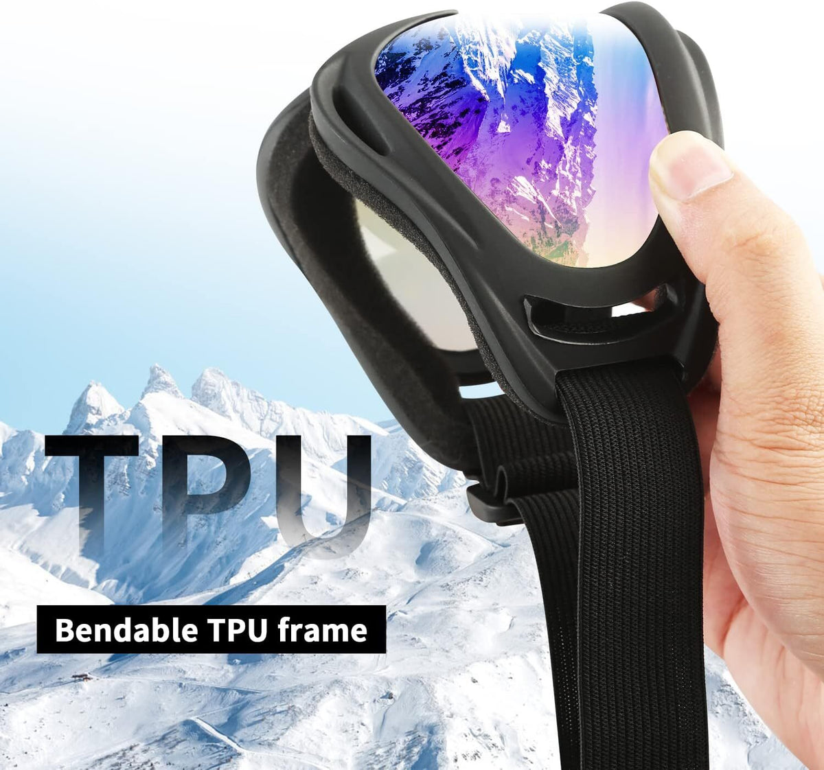 2Pcs Ski Goggles Snowboard Goggles Anti-Glare UV 400 Motorcycle Sunglasses Set