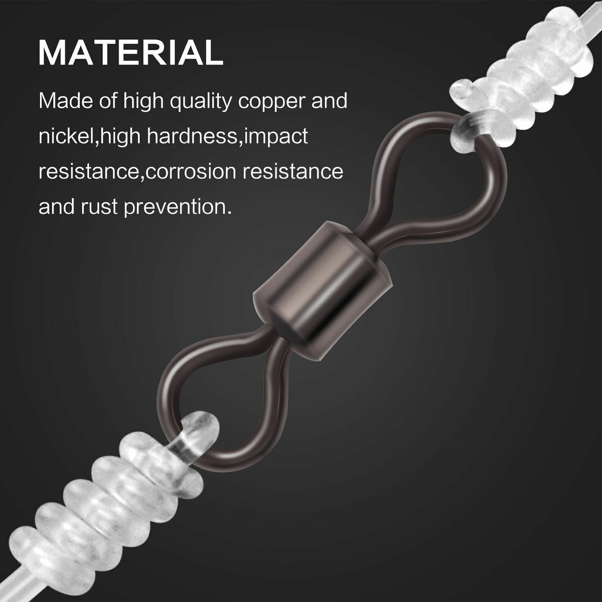 Fishing Swivels Assortment - 50 or 100 Pieces, Multiple Strengths & Sizes