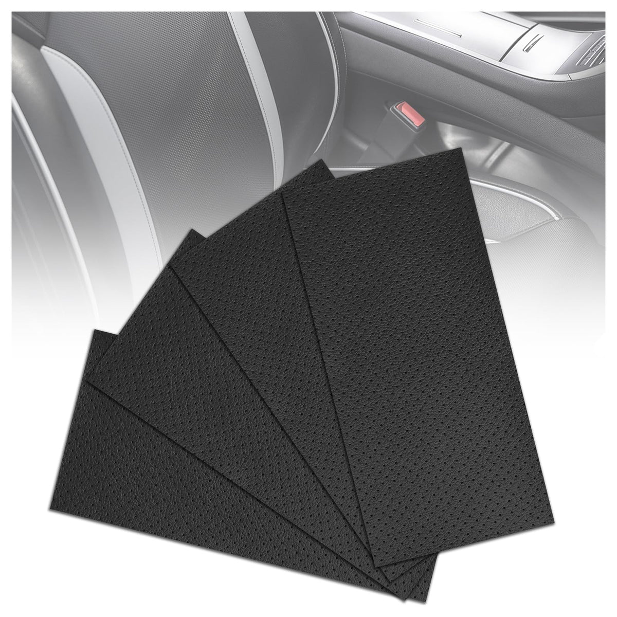 Self-Adhesive Leather Repair Patch Black 8x4 Inch for Vehicle & Furniture