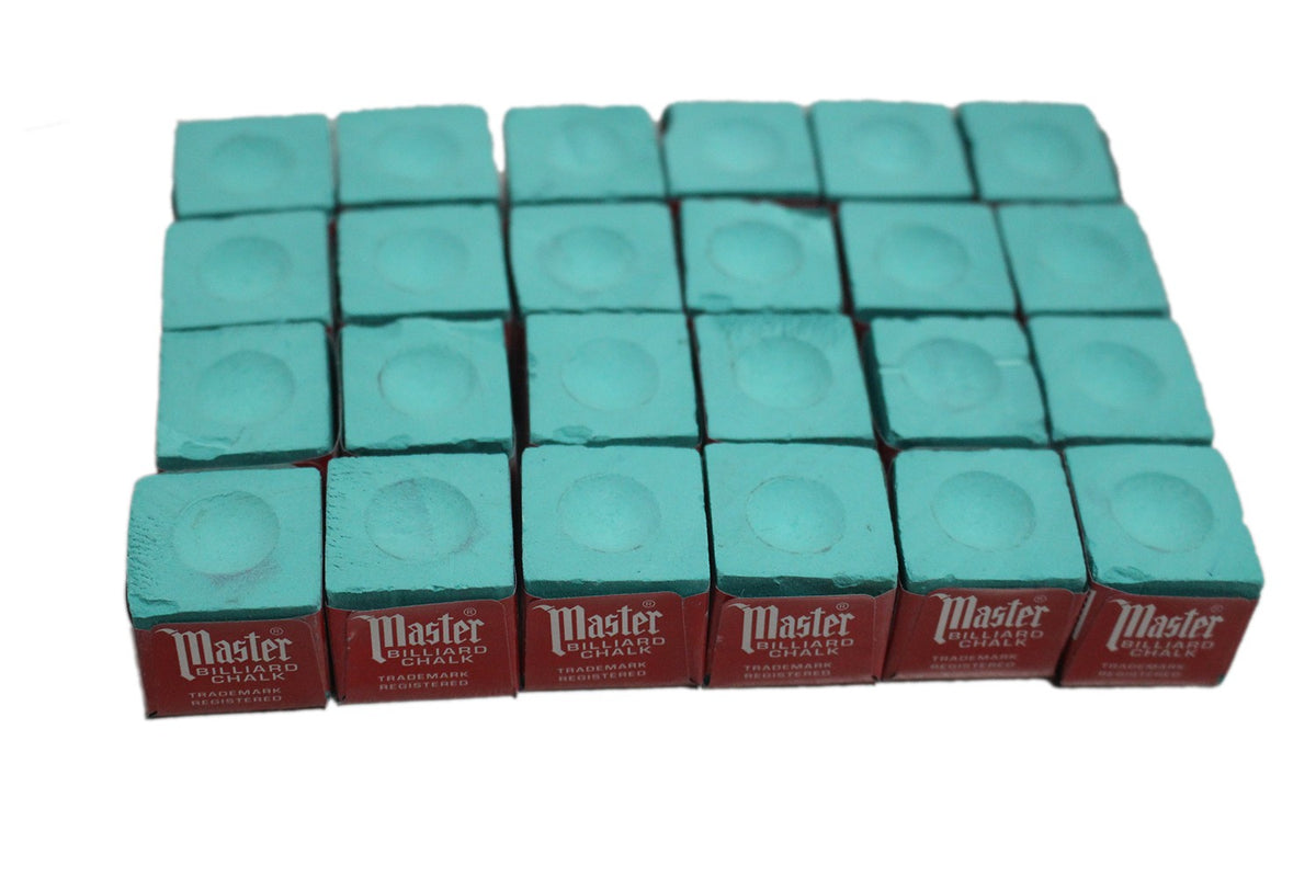 Master 24-Piece Green Pool Cue Chalk for Billiards
