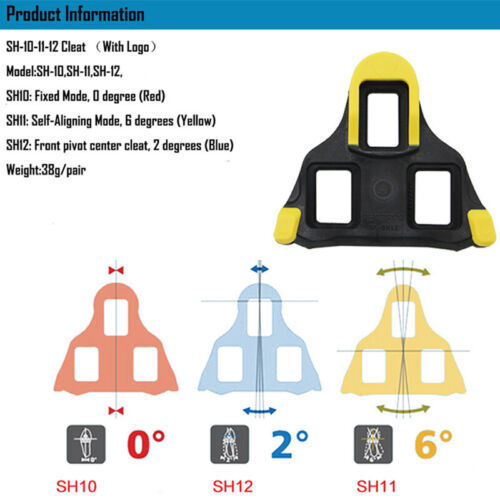 Road Bike Pedals and Cleats Set - Shimano SPD-SL 2° Float Blue & Black