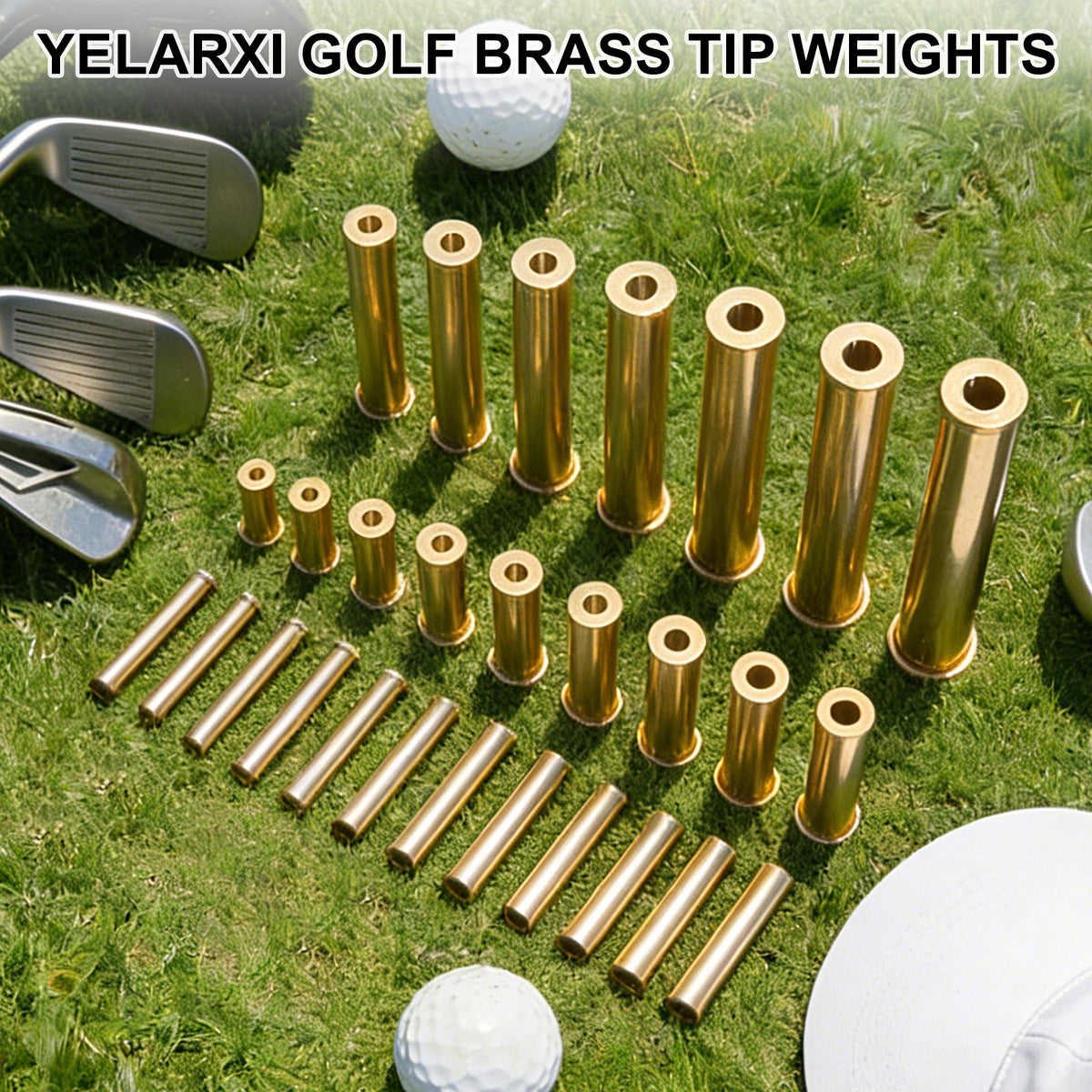 Golf Club Brass Tip Weights 12g for 0.355/0.370 Inch Shafts - Set of 5
