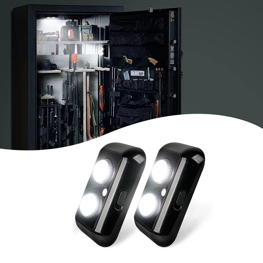 LED Gun Safe Light Pods with PIR Motion Sensor, Rotatable Lens, Battery Powered