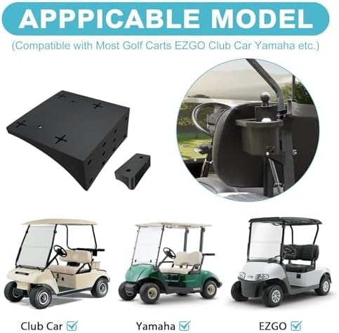 Universal Golf Ball and Club Washer Mounting Bracket for Golf Cart