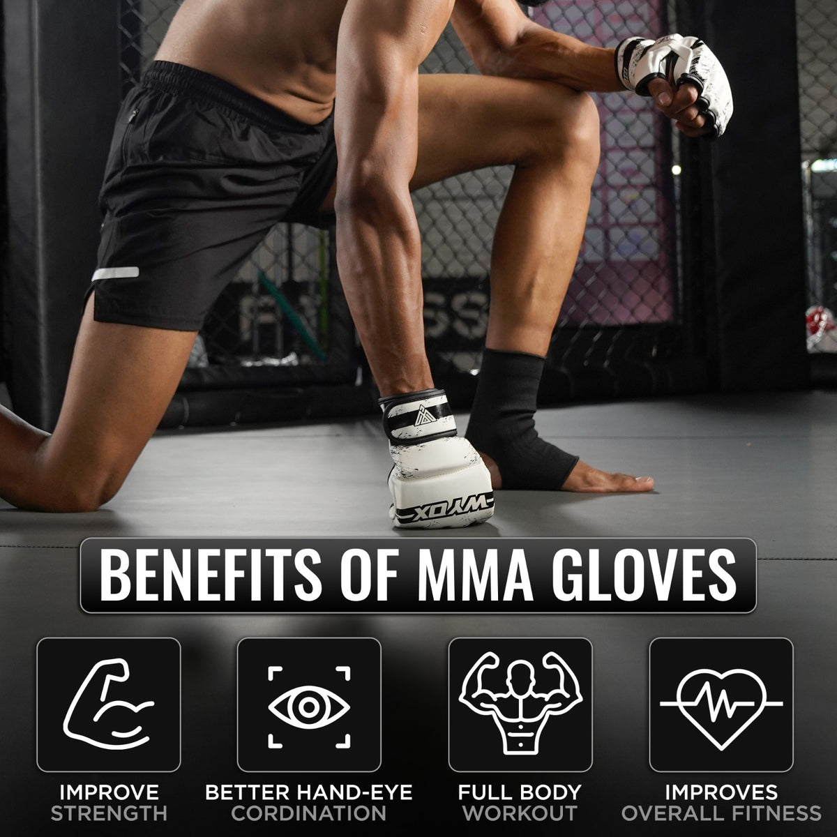 Women's MMA Training Gloves Open Palm Sparring Boxing Gloves for Kickboxing