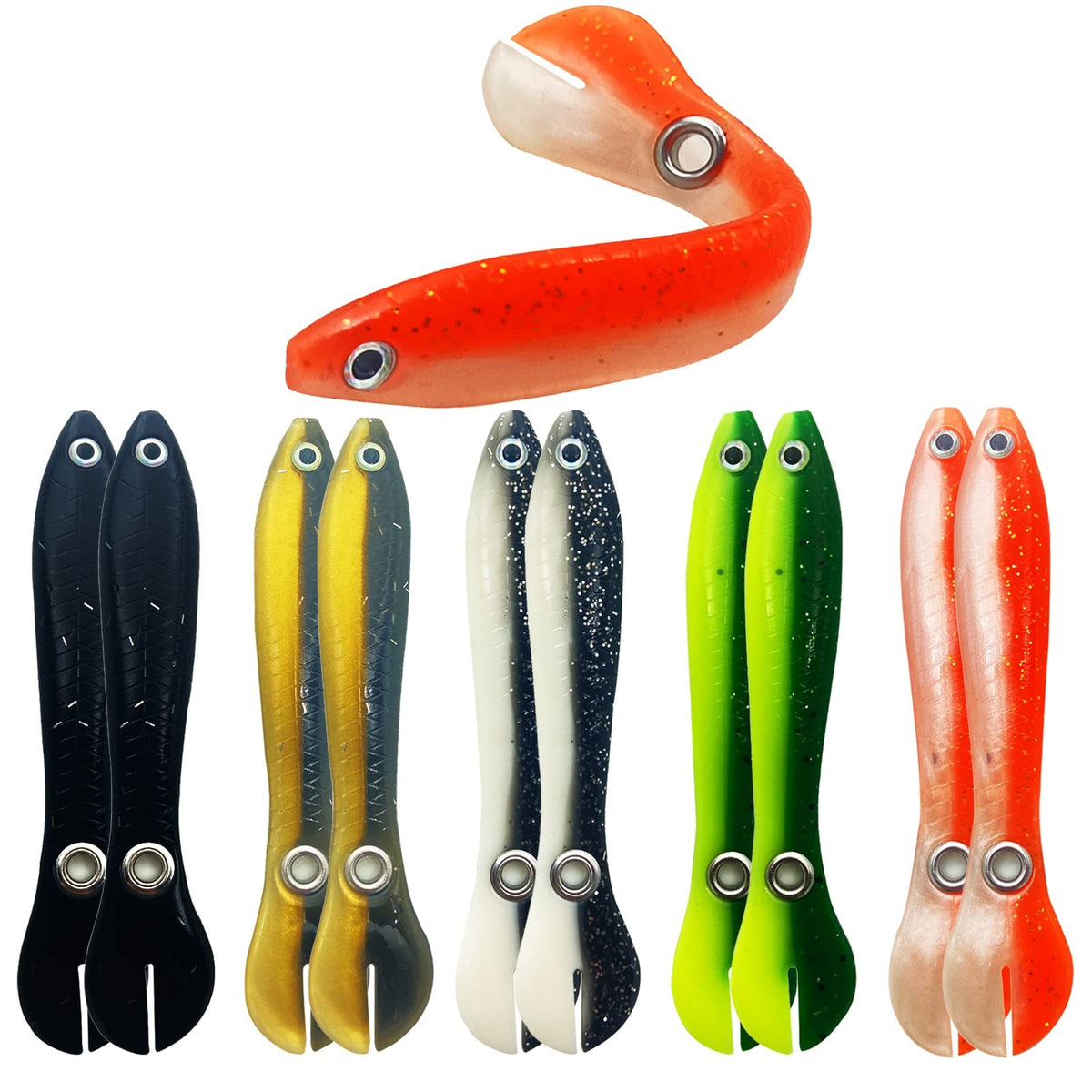 Soft Bionic Fishing Lure Set - 10 Vivid Saltwater Baits for Bass & Freshwater