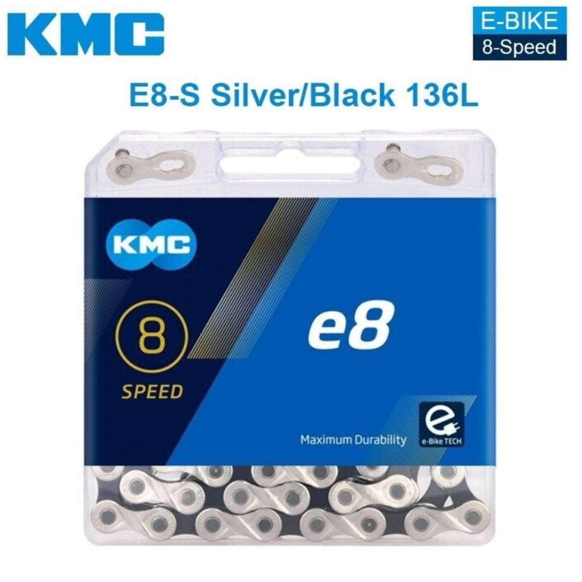 E-Bike Chain 6/7/8 Speed MTB Bicycle Chain 136 Links SilverBlack