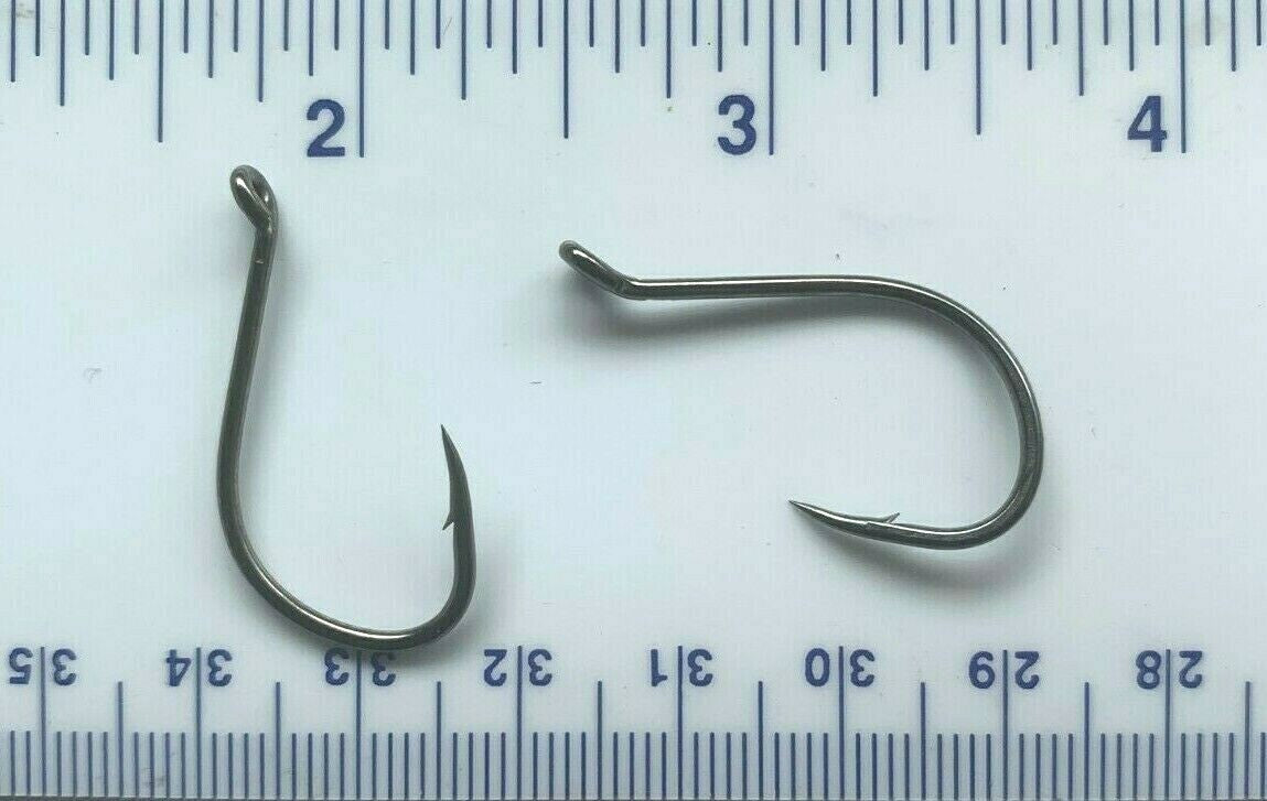 100 Pack Heavy Duty Black Nickel 2/0 Octopus Fishing Hooks - Strong Bait Hooks