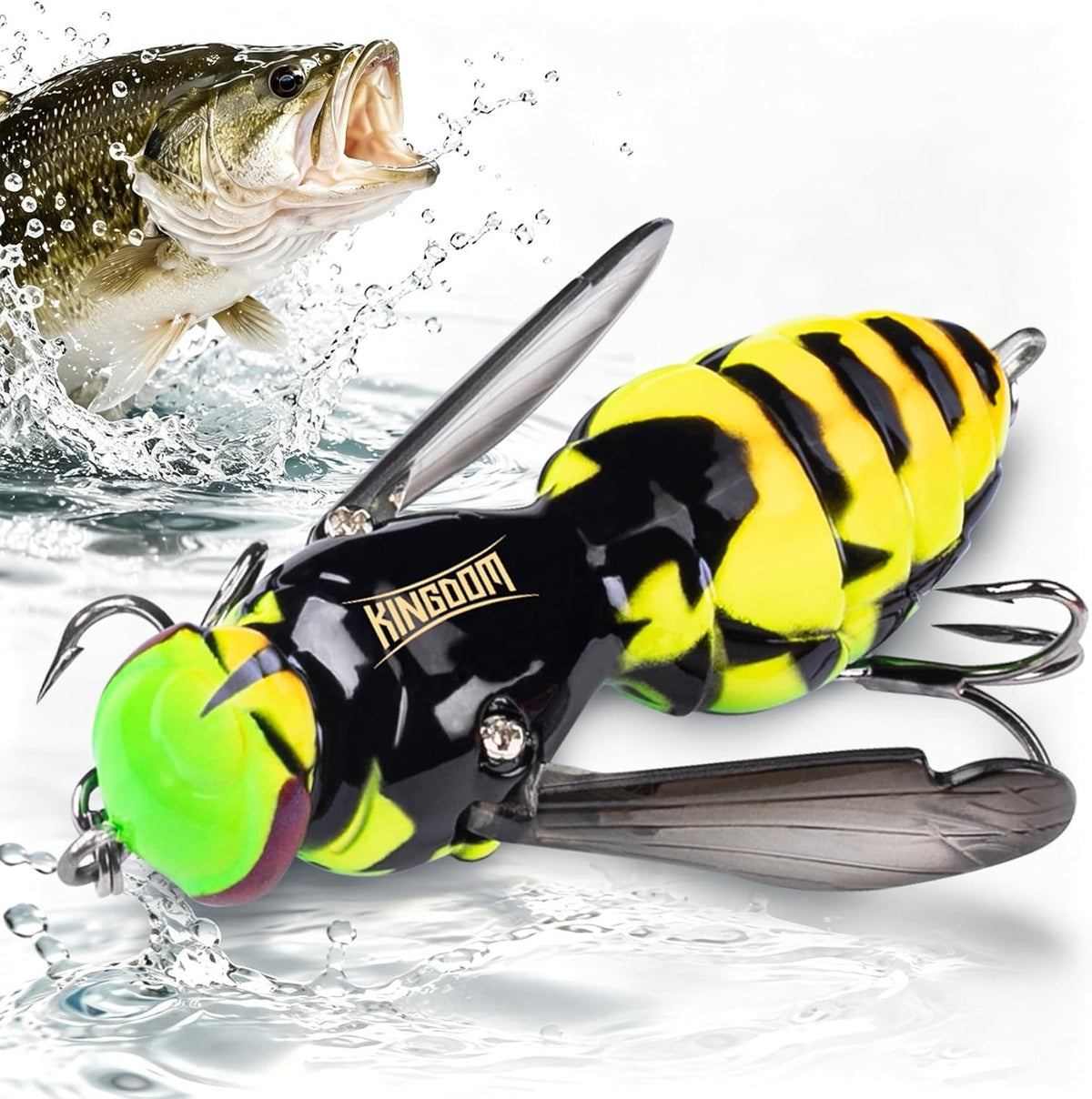 Floating Wasp Design Fishing Lure for Bass Saltwater Freshwater Casting