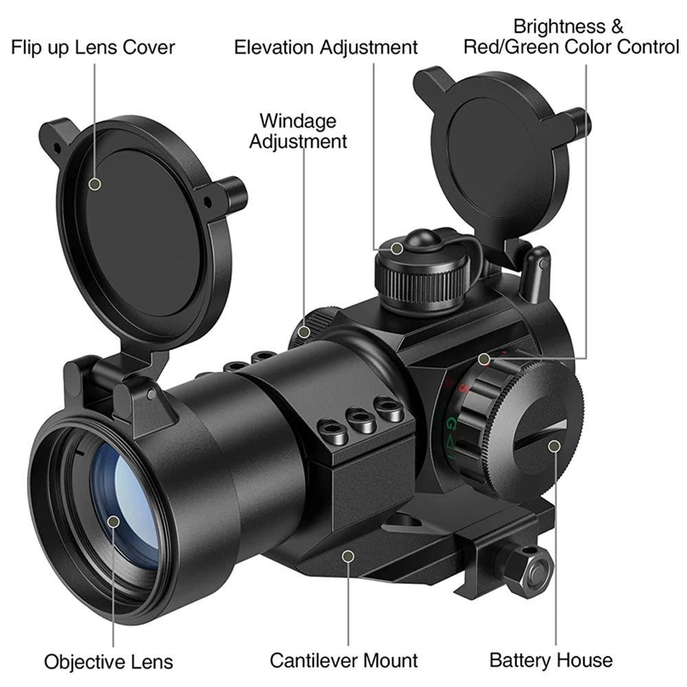 Reflex Stinger 4 MOA Red Green Dot Sight Scope with PEPR Mount for Rifles