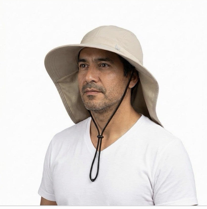 Cooling Sun Hat for Men Women Unisex Wide Brim UPF 50 Khaki