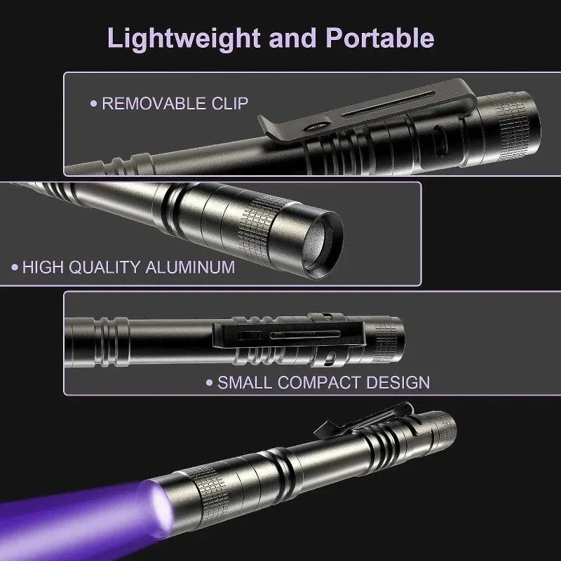 UV Pen Light 395nm Black Light Portable UV Flashlight Mini for Scorpions Pets Detection