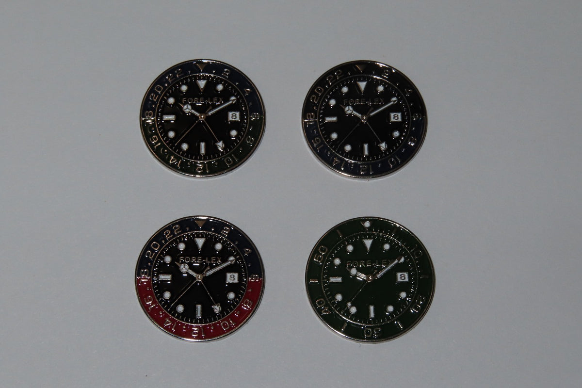 Magnetic Watch-Style Golf Ball Markers Set with Hat Clip - 4 Pack