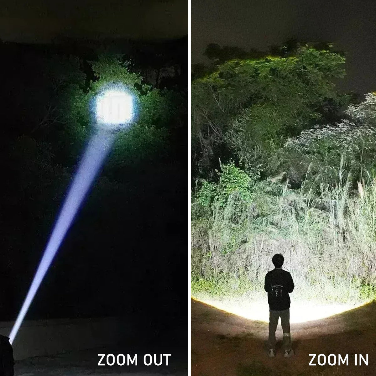 Rechargeable LED Flashlight with Zoom, 7 Modes, Waterproof Camping Torch
