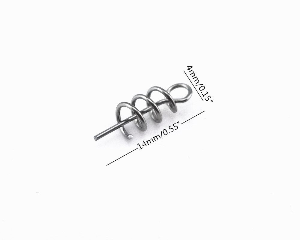 Spring Twist Lock Fishing Hooks with Centering Pins - 100 Pieces