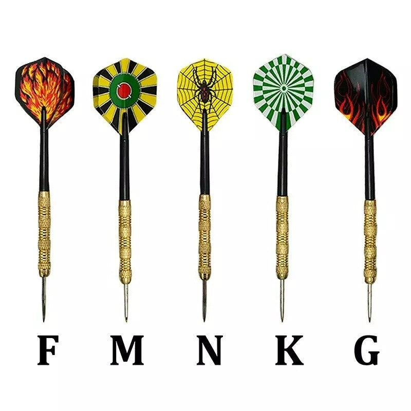 Professional Steel Tip Darts Set 15pcs 14g Slim Barrel with 5 Flight Styles