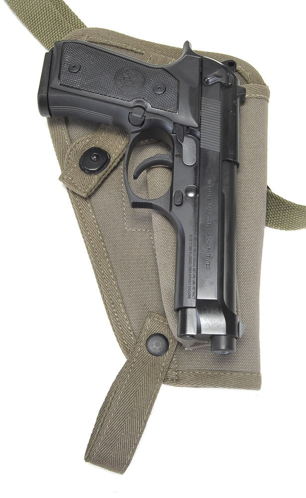Canvas Shoulder Holster with Magazine Pouch Fits Beretta 92FS - WW2 Replica