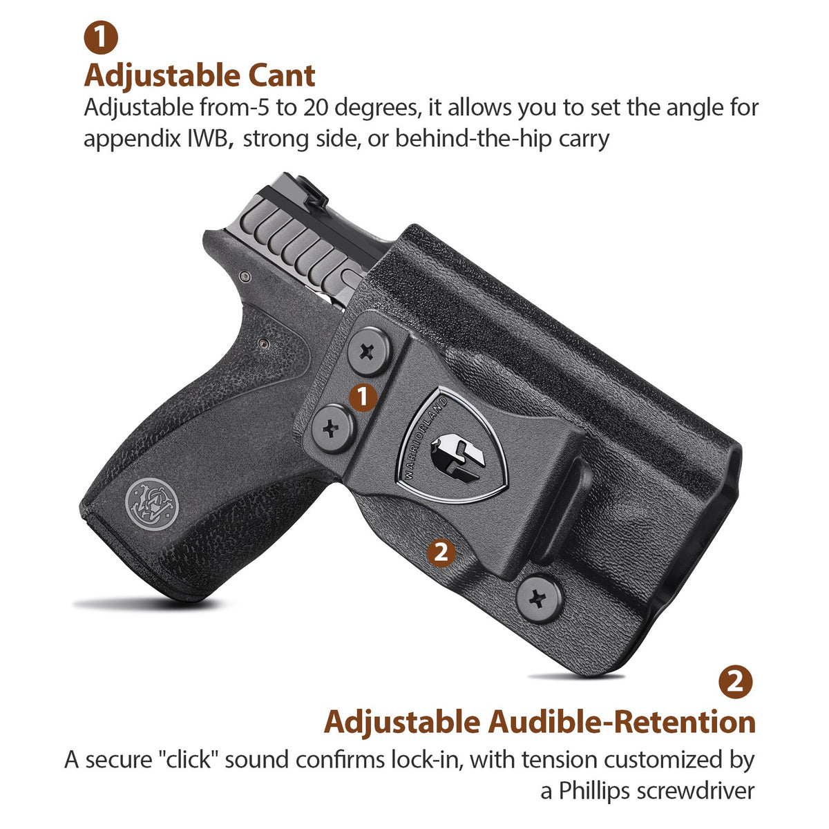 IWB Kydex Holster for S&W Bodyguard 2.0 Concealed Carry, Right Hand