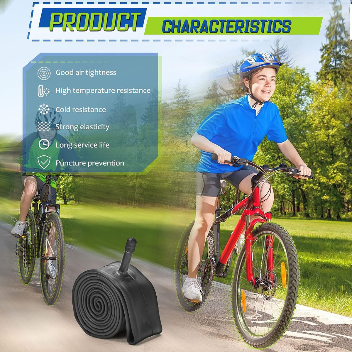 26-Inch Bicycle Inner Tube 2 Pack - Fits 26 x 2.125-2.35 Tires, Schrader Valve