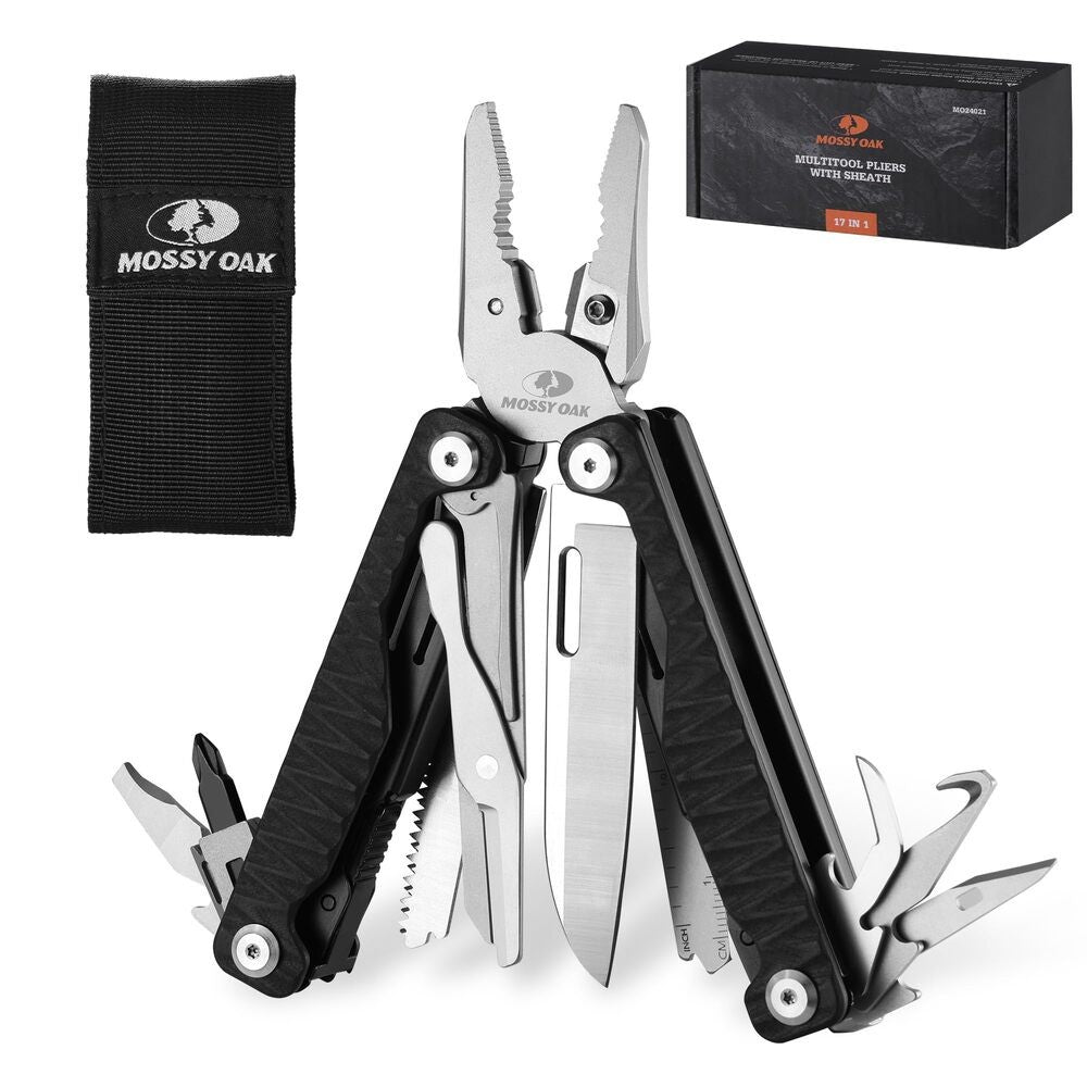 17-in-1 Multi Tool with CNC Steel Pliers for Camping, Hiking, Survival