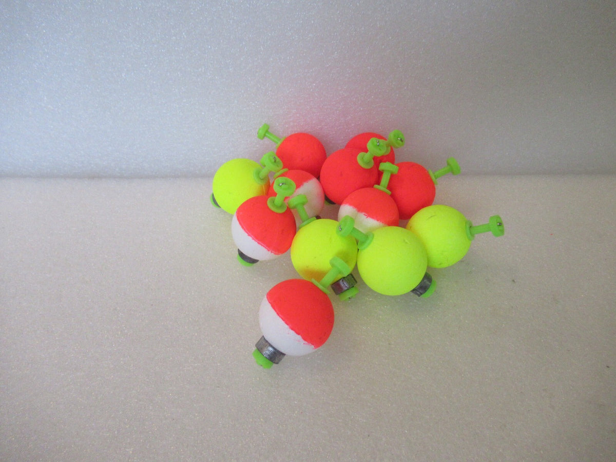 12 Pieces 1-inch Round Fishing Floats - Weighted Foam Bobbers for Tackle