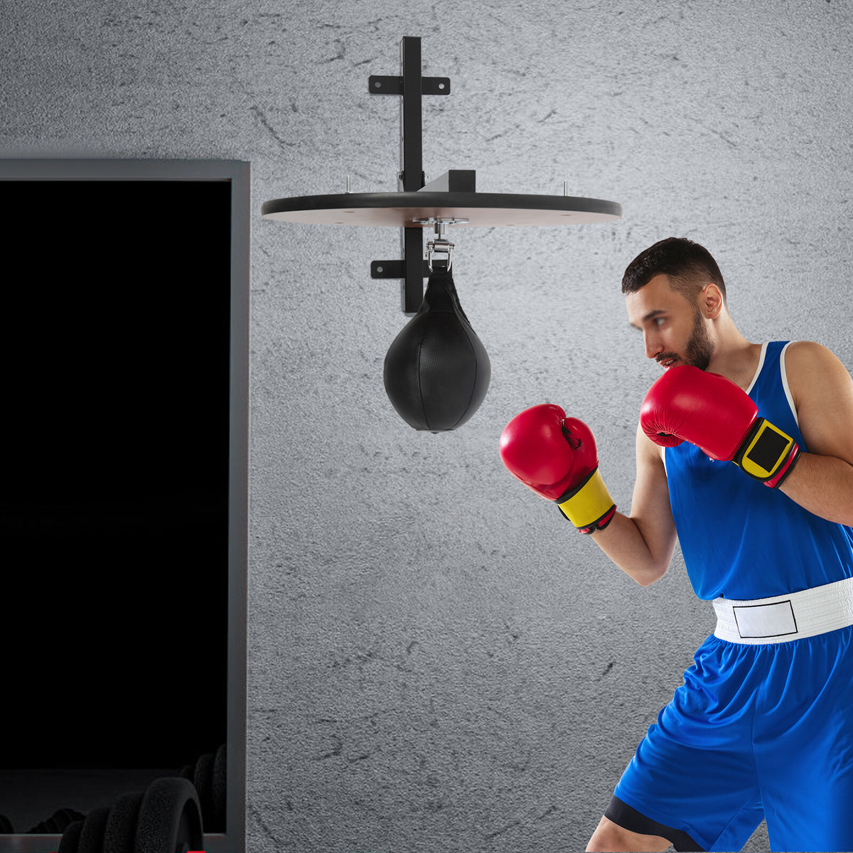 Heavy Duty Speed Bag Platform with Punching Ball for Boxing Training