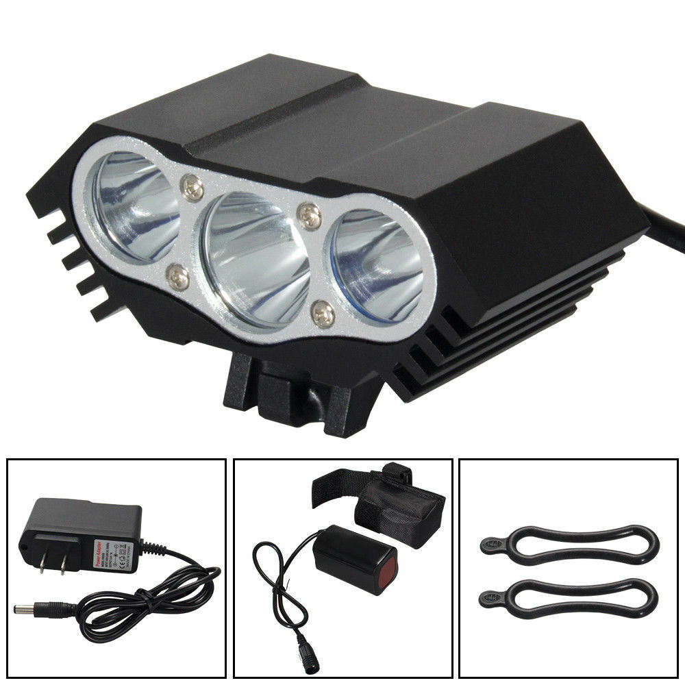 LED Bicycle Headlight Set 1500 Lumens Waterproof Head Lamp Torch for Cycling