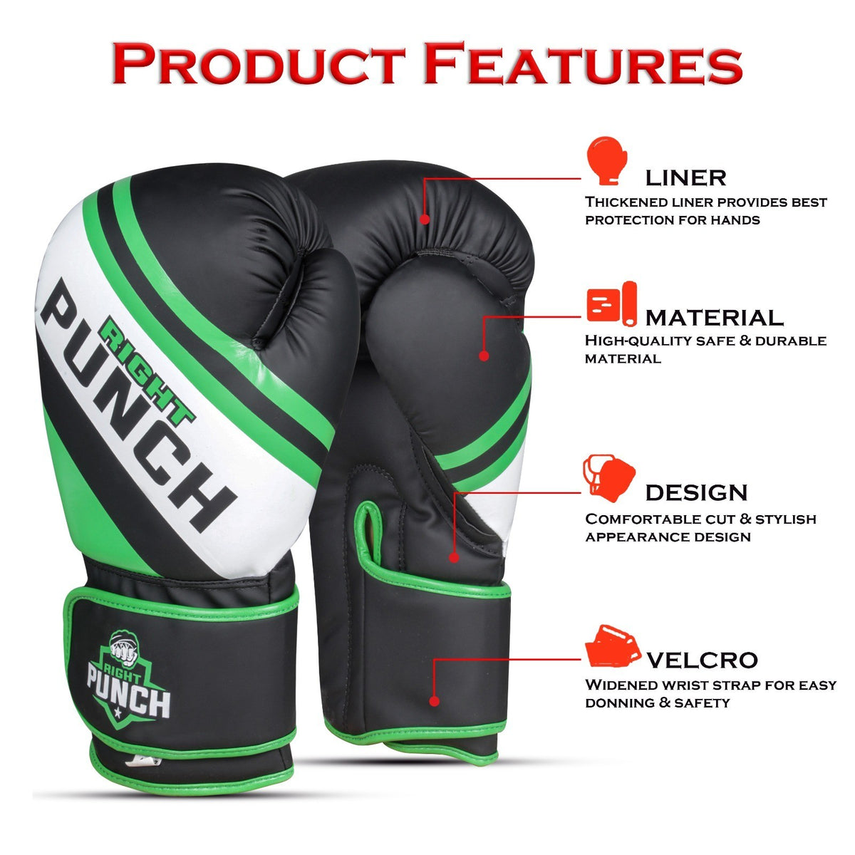 Unisex Boxing Gloves for Men & Women - Muay Thai, Kickboxing, MMA Training