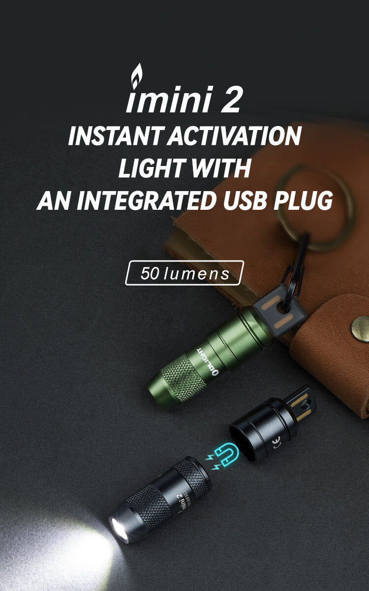 Rechargeable Mini Keychain Flashlight 50 Lumens - Compact, Hands-Free, USB Charging