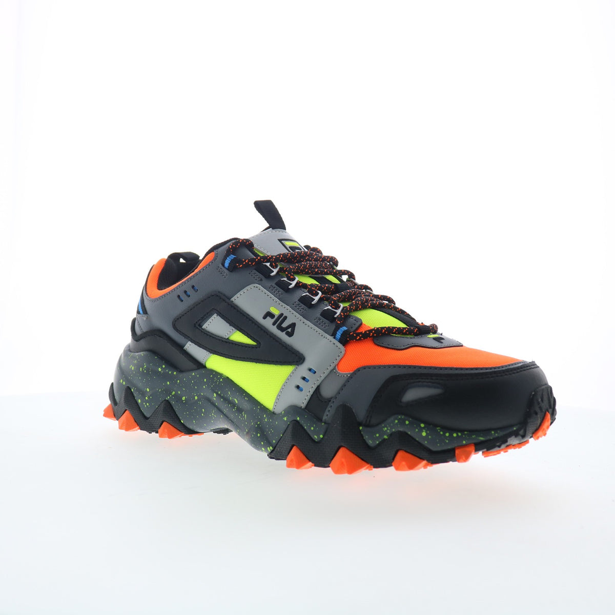 Men's Orange Leather Hiking Shoes - Trail Running Sneakers
