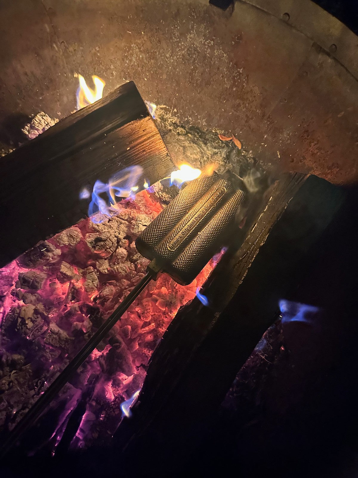 Cast Iron Hot Dog Roaster and Cornbread Baker for Firepit Camping