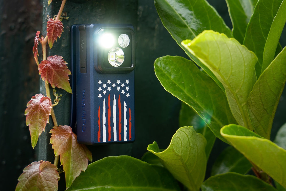 Olight Clip-On Flashlight with Flood, Spot, UV Modes - Stars & Stripes Edition