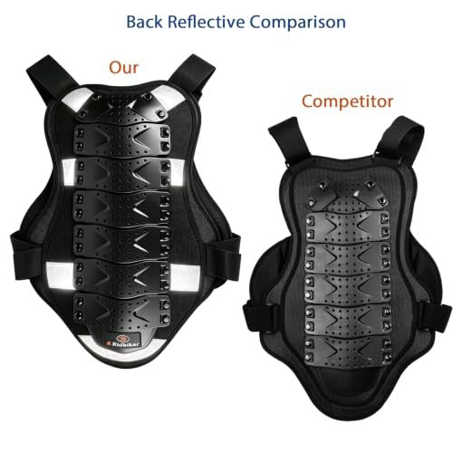 Motorcycle Chest Protector Body Armor Vest with Spine Protection XL Black
