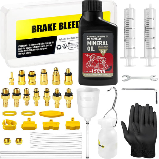 Bike Brake Bleed Kit for Hydraulic Disc Brakes - Shimano, Tektro, TRP