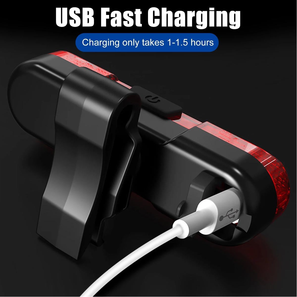 USB Rechargeable Bike Front and Rear LED Headlight Set - Waterproof Cycling Lights