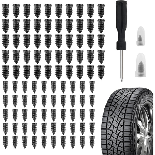 Car Tire Repair Kit 100PCS with Screwdriver Rubber Plugs for Flat Tires