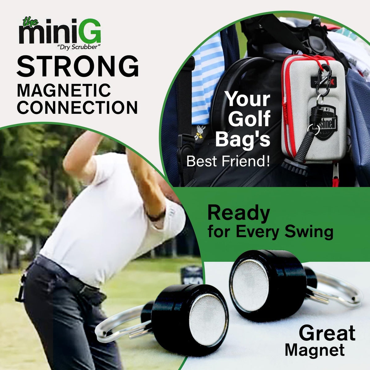 Golf Club Groove Cleaner Brush with Magnetic Attachment - Nylon Bristles