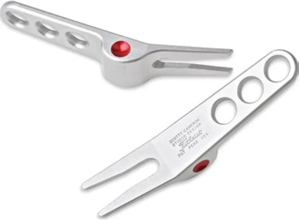 Golf Divot Repair Tool Aluminum with Red Dot - Portable & Durable