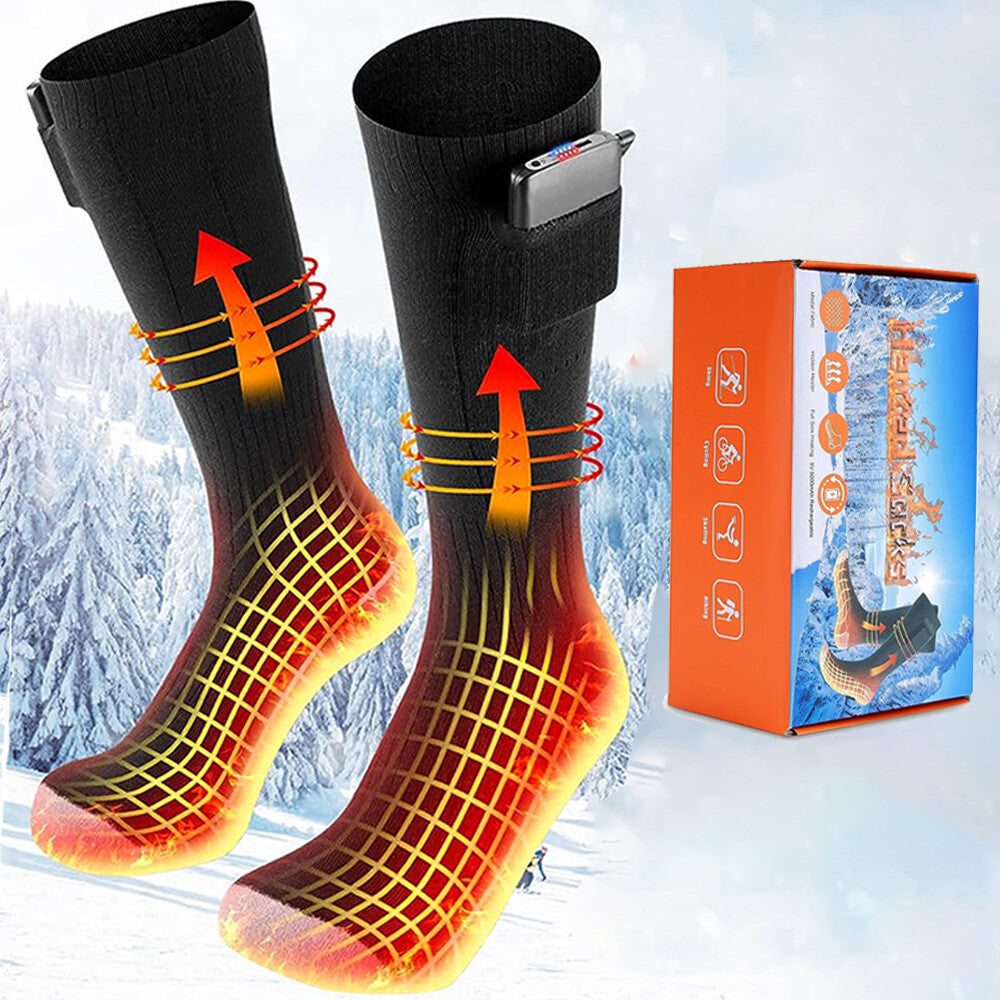 Rechargeable Heated Gloves and Socks Set - USB Winter Thermal Wear