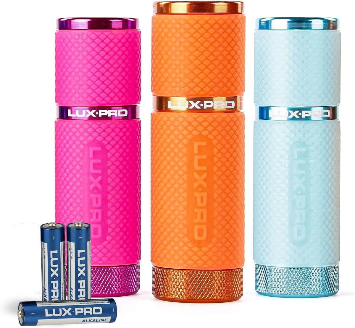 Mini Aluminum Water-Resistant Flashlights Pack of 3 with 40 Lumens