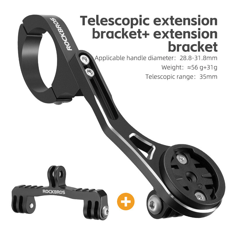 Bike Computer Mount Light Holder Extension Bracket for Garmin GoPro - Aluminum