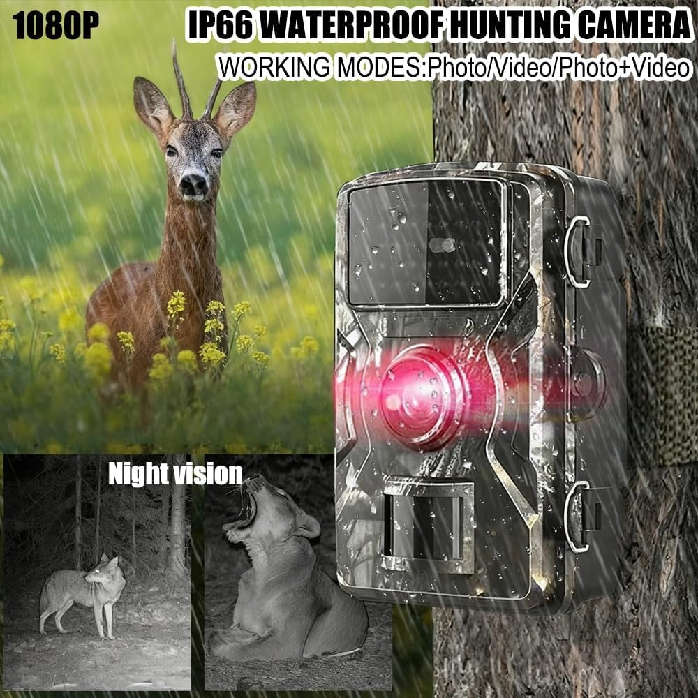 2 Pack 1080P Wildlife Trail Camera with Night Vision Waterproof Game Cam