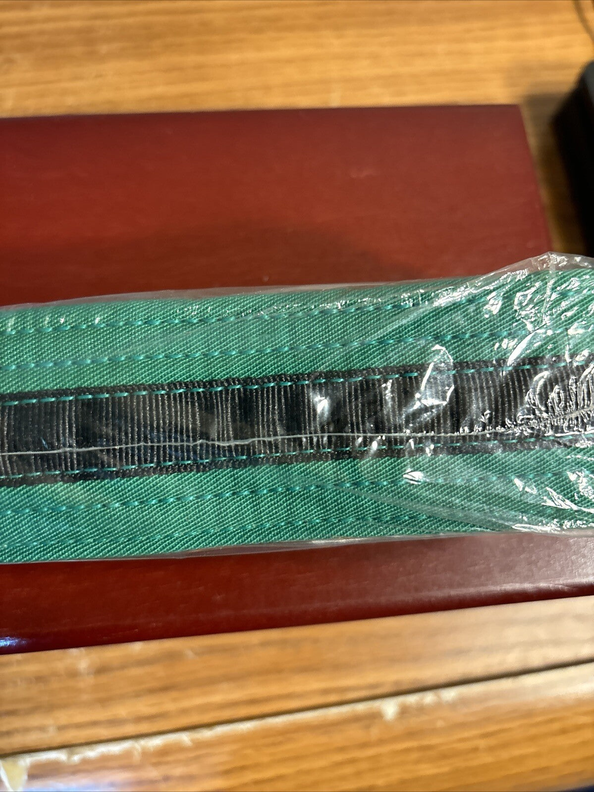 Martial Arts Green Double Wrap Belt Size 4 with Black Stripes