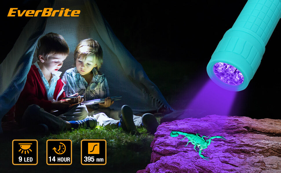 Mini UV Black Light Flashlight 9-LED 395nm for Stains Scorpions Pet Urine Detecting
